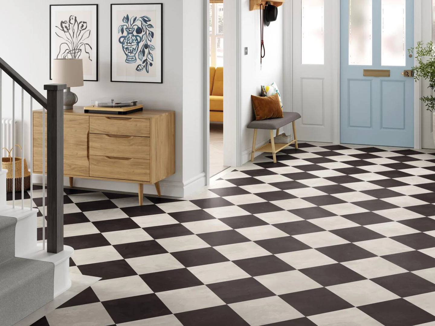 Stylish hallway flooring